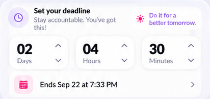 Pinky deadline screen